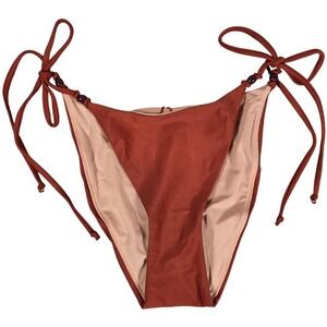 J. Crew Curved-waist cheeky‎ string bikini bottom with beads S NWT